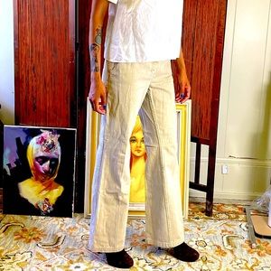 Balenciaga Paris Light Tan Flared Cotton Jeans Italian Sz 40